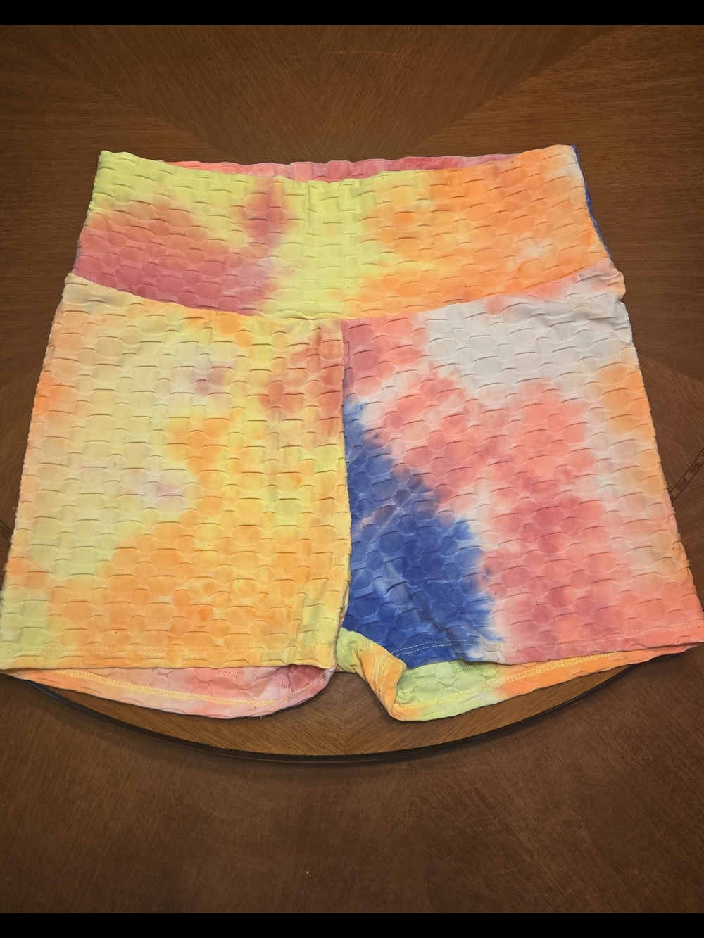 love J Rainbow Tie-Dye High-Waist Women's Shorts